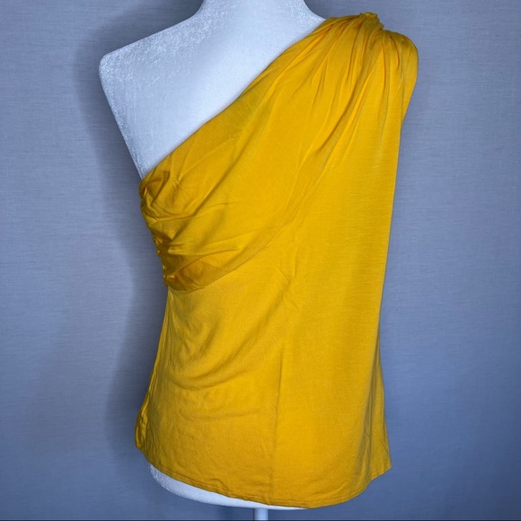Sleeveless One Shoulder Knit Top a new day Yellow - Picture 4 of 7